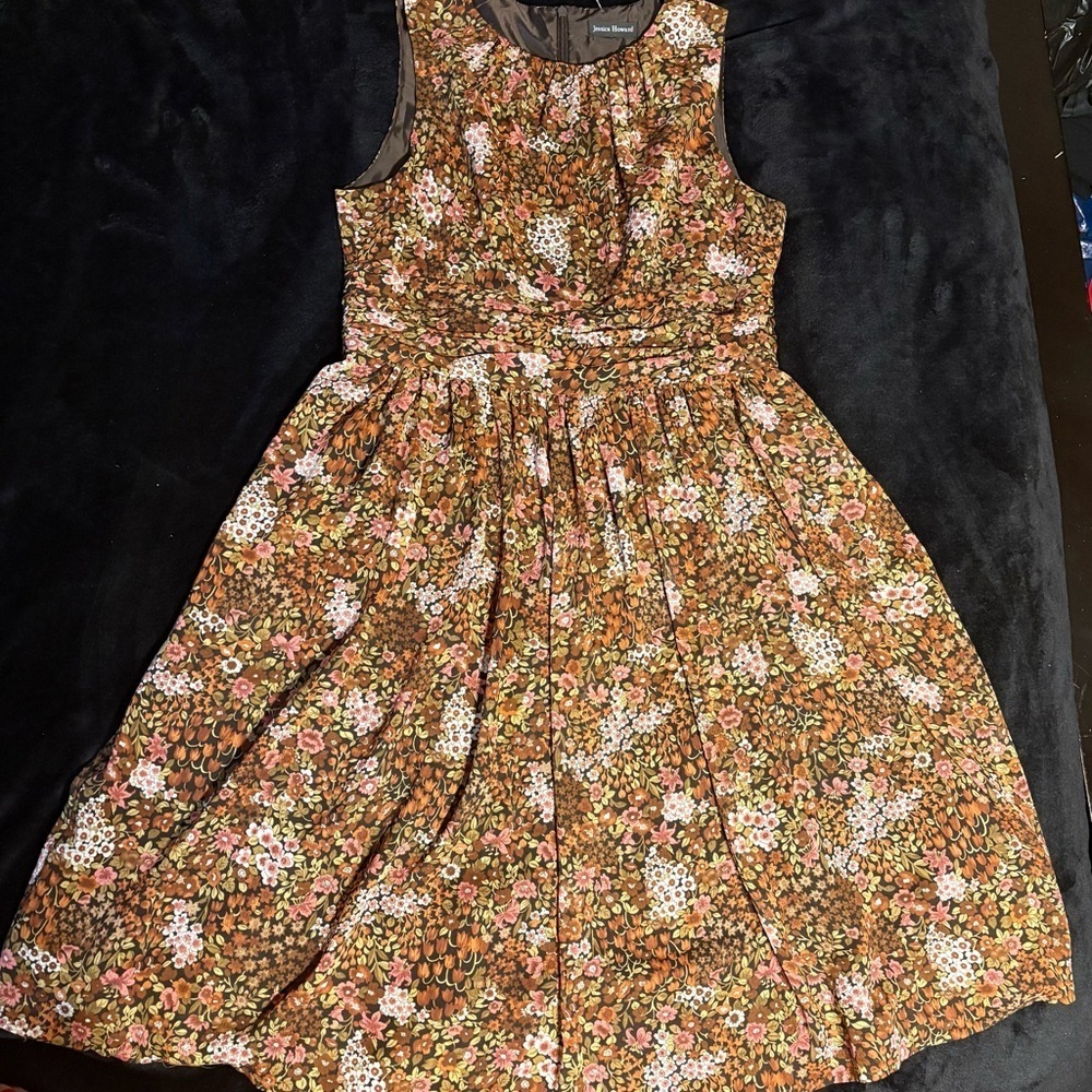 Jessica Howard-Floral Women’s Dress - Brown and Pink SZ M